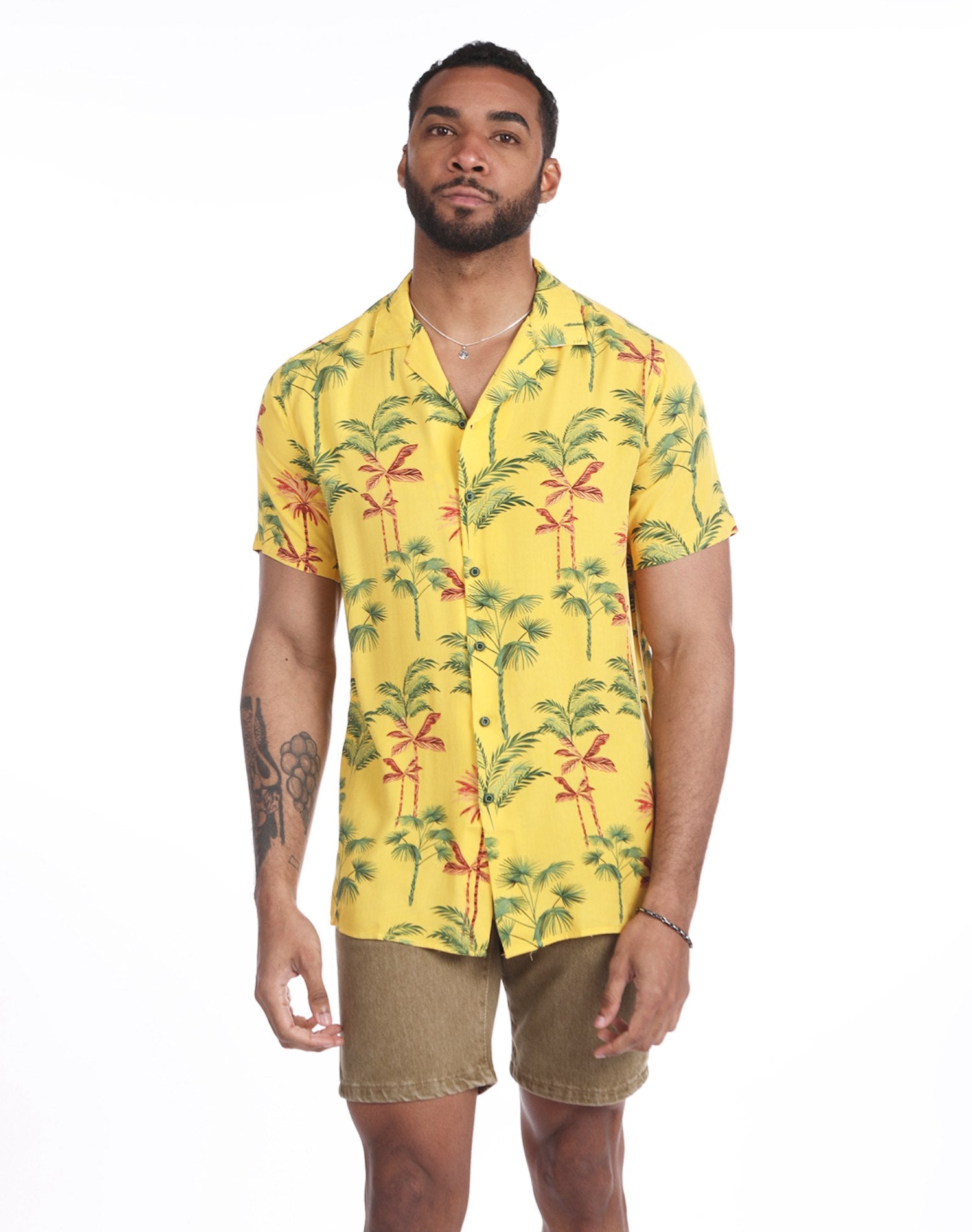 Camisa hawaiana de egipto amarillo