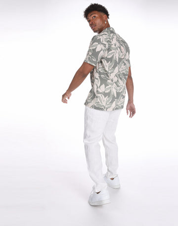 Camisa de algodón hawaiana de hoja big