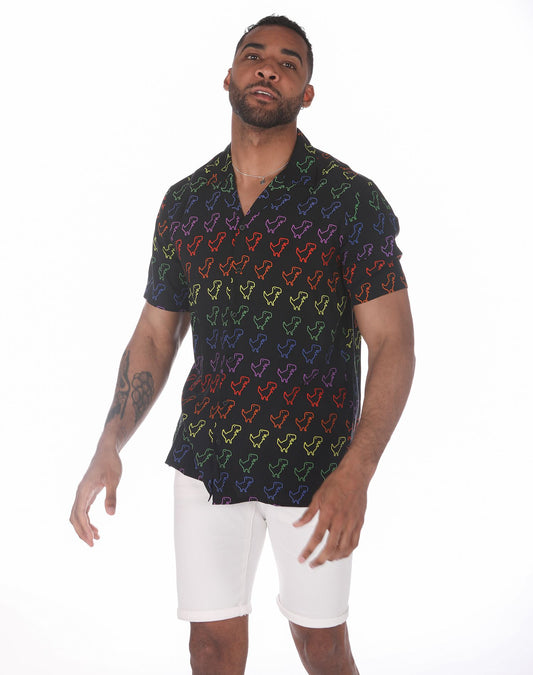 Camisa hawaiana dino