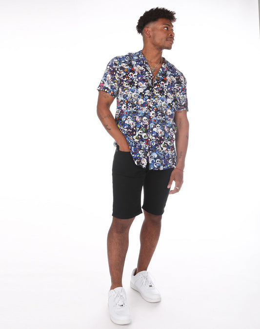 Camisa hawaiana de mini calaveras