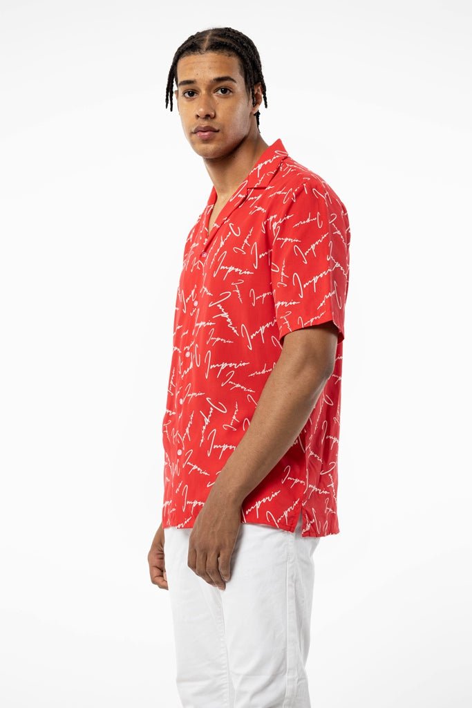 Camisa hawaiana print ImperioHawaianaRojoS