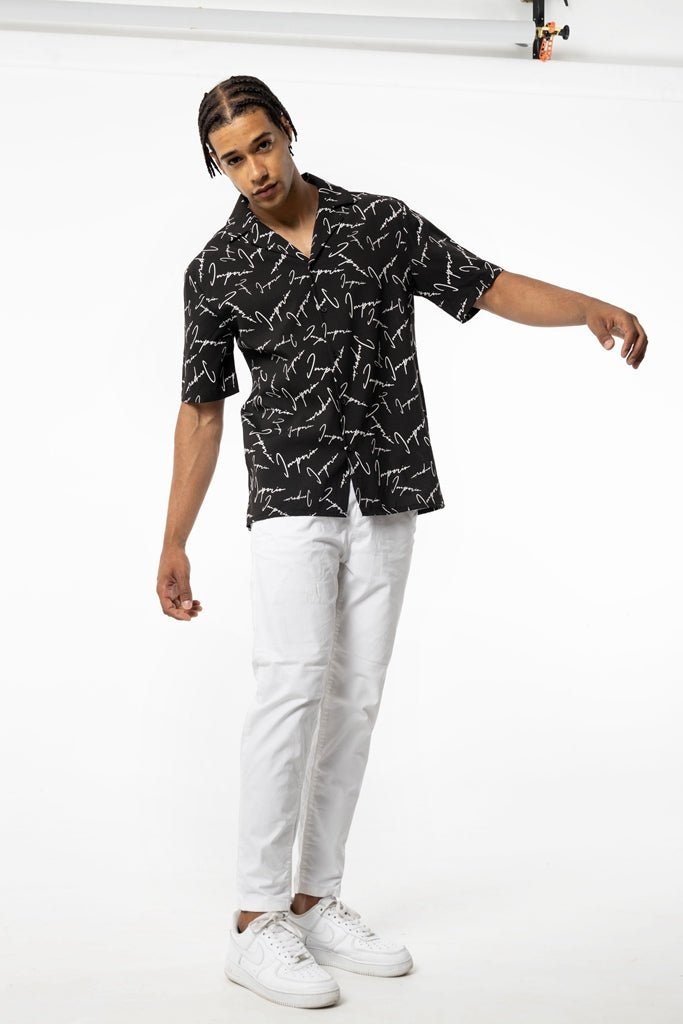 Camisa hawaiana print ImperioHawaianaNegroS