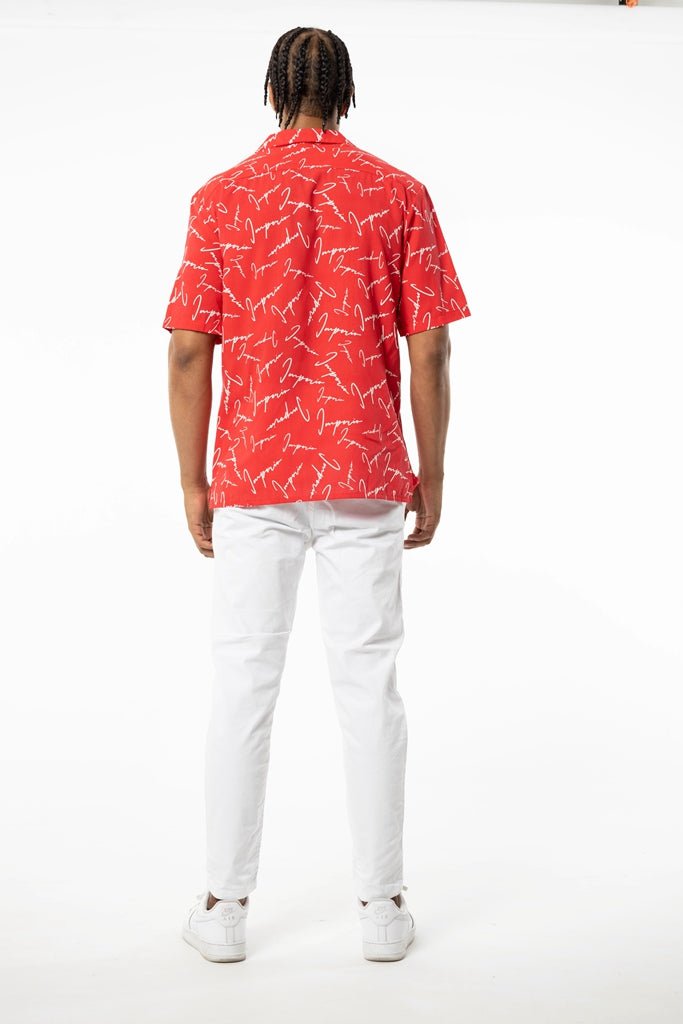 Camisa hawaiana print ImperioHawaianaRojoS