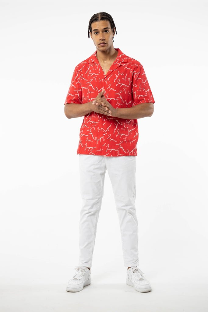 Camisa hawaiana print ImperioHawaianaRojoS