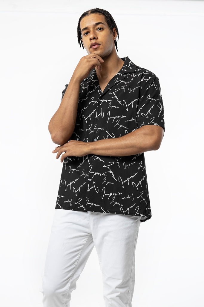 Camisa hawaiana print ImperioHawaianaNegroS