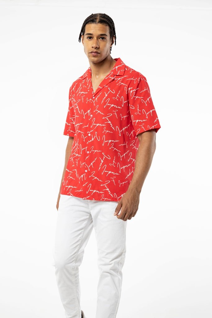 Camisa hawaiana print ImperioHawaianaRojoS